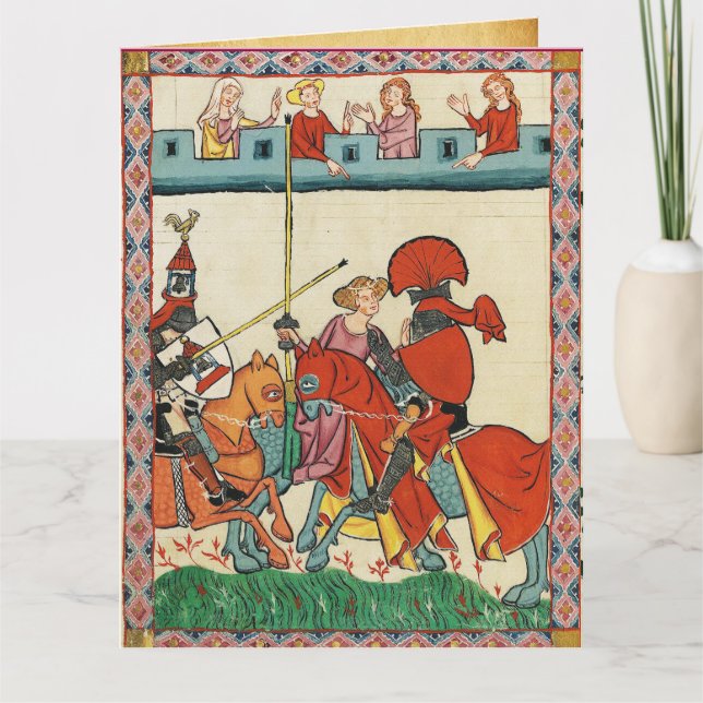 MITTELSTADT, KNIGHT HORSEBACK UND DAMSELS KARTE (Vorderseite)