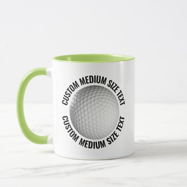 Mittelstarker Text LIME GRÜN Combo 11oz Custom Gol Tasse (Links)
