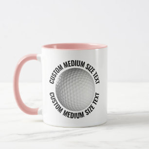 Mittelstarker Text PINK Kombi 325ml Custom Golf Tasse