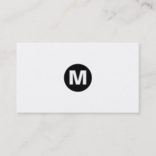 Mittelstellen-Monogramm - Schwarzes auf Weiß Visitenkarte