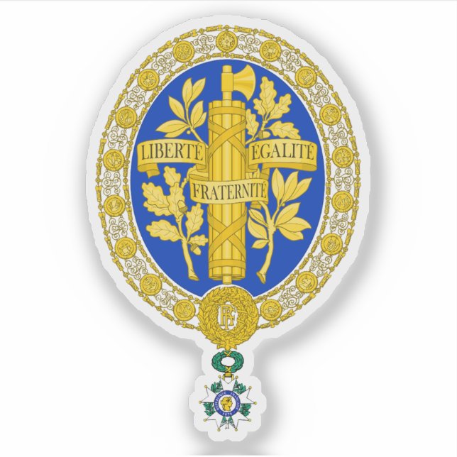 Mittelwappen Frankreichs (1905-1953) Aufkleber (Vorderseite)