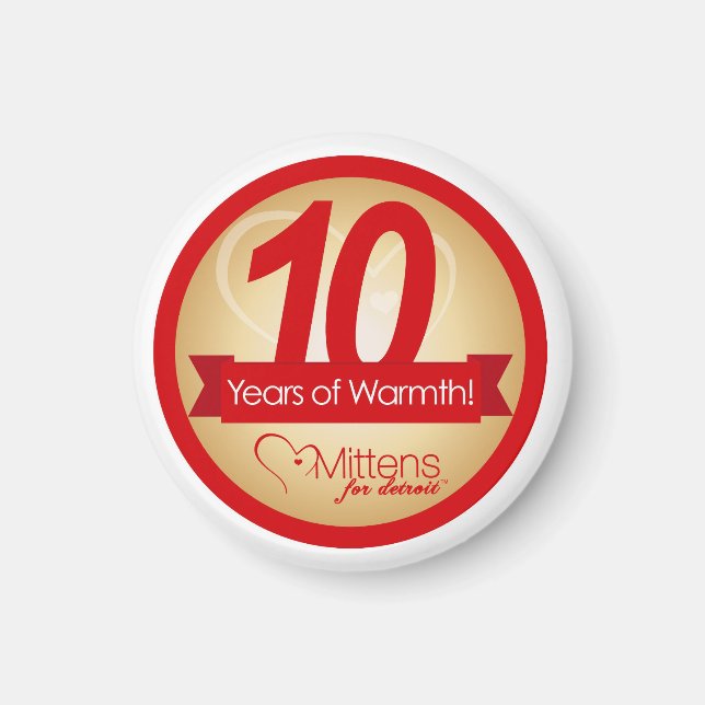 Mitten für Detroit 2" Round Magnet (Vorne)