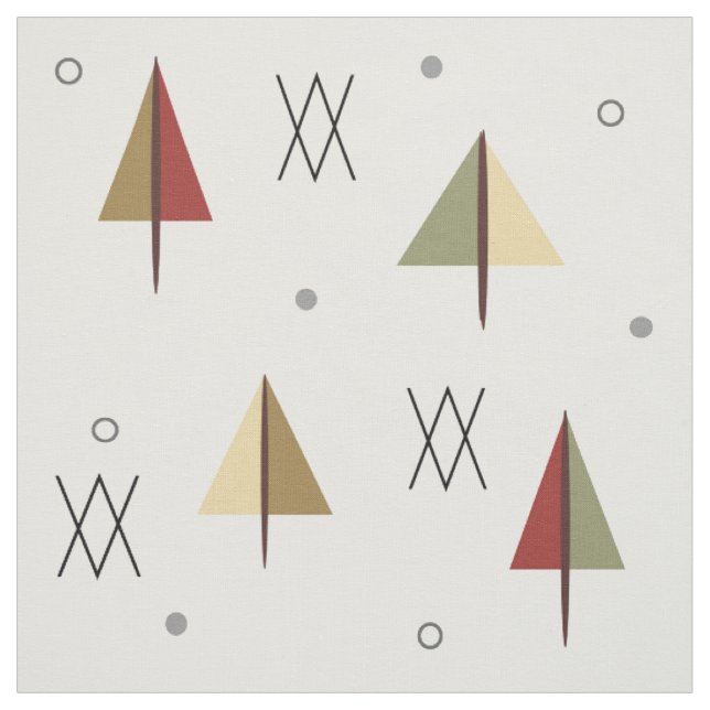 Mitten im Jahrhundert Snowy Forest Stoff (Muster)