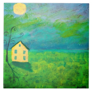 Mitten im Nirgendwo Abstrakte Malerei Fliese