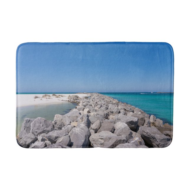Mitten in der Muschel Jetty Bath Mat Badematte (Vorderseite)