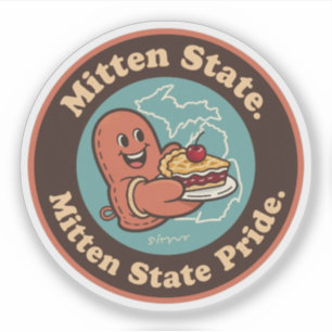 Mitten State Pride_ Michigan Vintage Kunstwerk Aufkleber