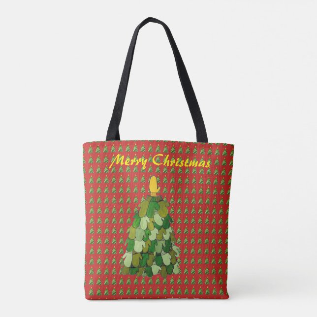 Mitten Tree Christmas Tasche (Rückseite)