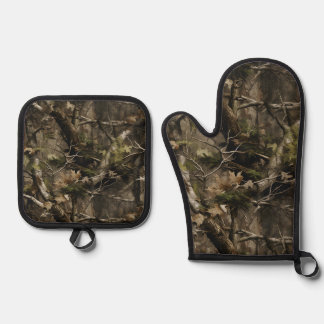 Mitten und Pot Holder Real Tree Camouflage Desig Ofenhandschuh & Topflappen-Set