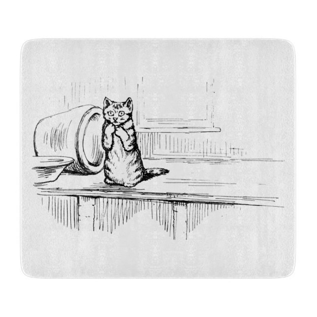 Mittens das Kätzchen (Angstkatze) (Beatrix Potter) Schneidebrett (Vorderseite)