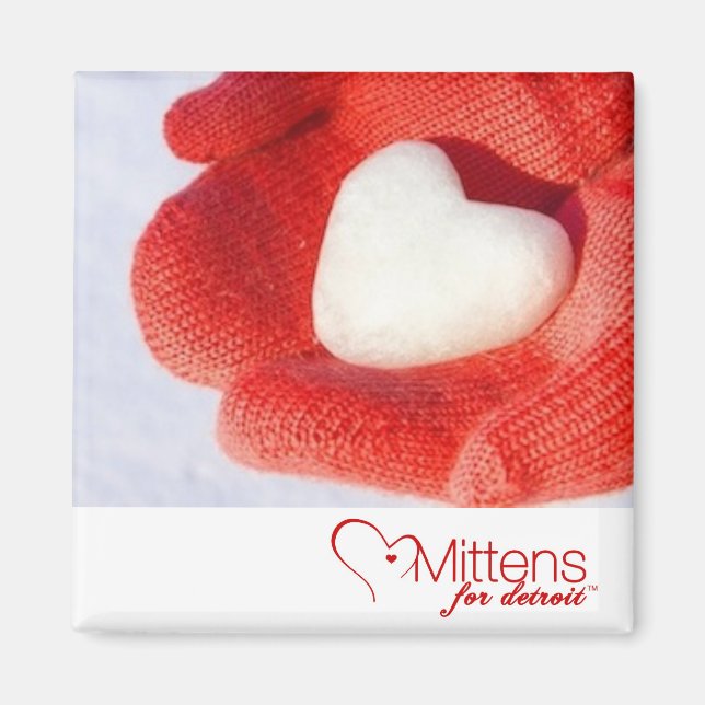 Mittens for Detroit 2 pouces Carré Magnet (Devant)