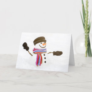 Mittens pour Detroit Snowman carte de vacances