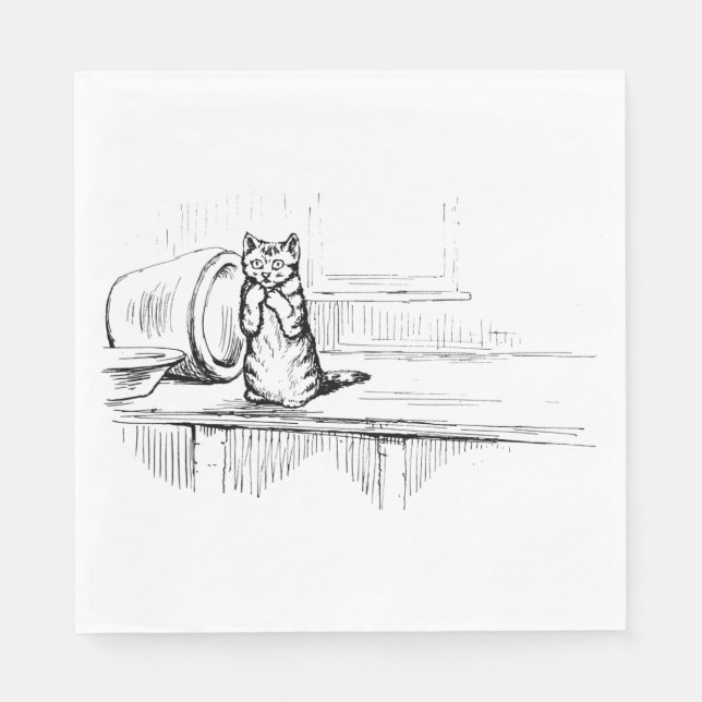 Mittens the Kitten (Scaredy Cat) (Beatrix Potter) Serviette (Vorderseite)