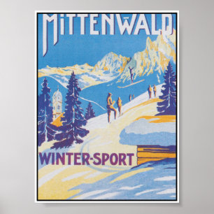 Mittenwald Deutschland Vintage Travel Poster