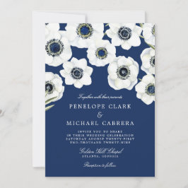 Mitternacht Anemone | Blumenhochzeit Einladung