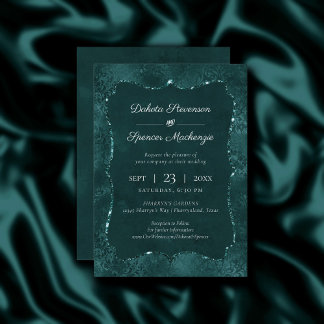 Mitternacht Aquamarin Romance | Dark Satiny Grunge Einladung