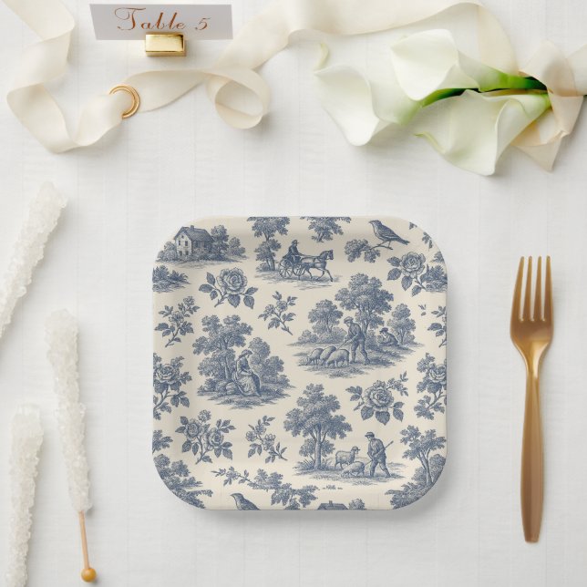 Mitternacht auf der Wiese - Teller von Blue Toile  (Hochzeit)