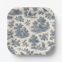Mitternacht auf der Wiese - Teller von Blue Toile 
