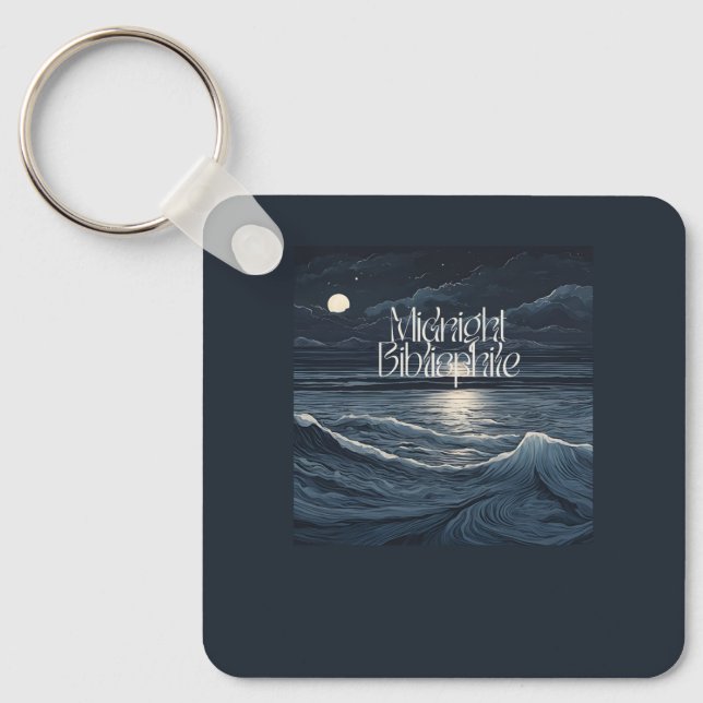 Mitternacht-Bibliophile-Logo-Schlüsselanhänger Schlüsselanhänger (Vorderseite)