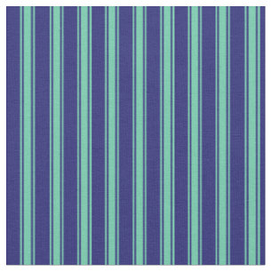 Mitternacht Blau und Aquamarine - farbige Streifen Stoff