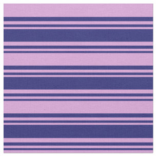 Mitternacht Blau und Plum Lines Muster Stoff