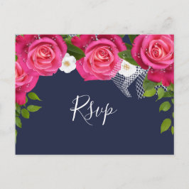 Mitternacht Blau und Rosa Hochzeit - UAWG Einladungspostkarte