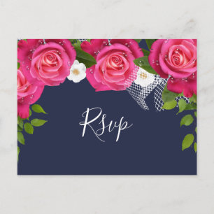 Mitternacht Blau und Rosa Hochzeit - UAWG Einladungspostkarte