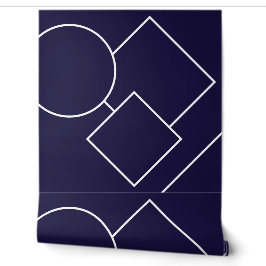 Mitternacht Blau und Weiß Moderne Chic Minimalisti Tapete