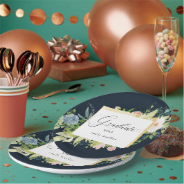 Mitternacht blaue Blütenblütenpapierplatte für den Pappteller