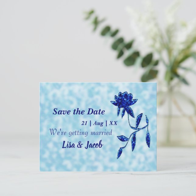 Mitternacht blauer Flora Postkarte (Stehend Vorderseite)