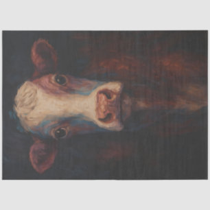 Mitternacht Blick rustikale Kuh Portrait Moody Bau Seidenpapier