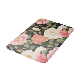 Mitternacht Bloom Elegance Rosa Rosen Dark Badematte