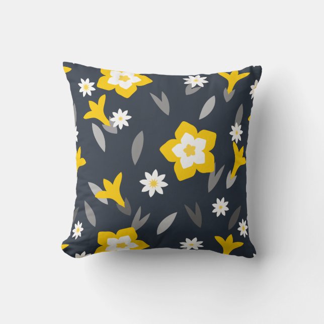 Mitternacht Bloom Kissen (Vorderseite)