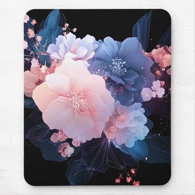 Mitternacht Bloom Mousepad (Vorne)