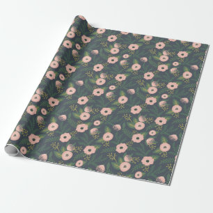 Mitternacht Blooms Geschenkpapier