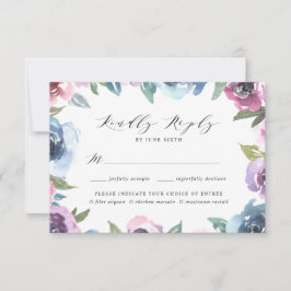 Mitternacht Blooms | RSVP Card mit Wahlmöglichkeit Karte