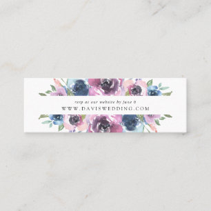 Mitternacht Blooms   RSVP-Karten für Hochzeiten Mini Visitenkarte