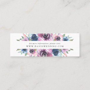 Mitternacht Blooms   Website-Karten für Hochzeiten Mini Visitenkarte