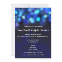 Mitternacht Blue Bokeh Light Sky Wedding Einladung