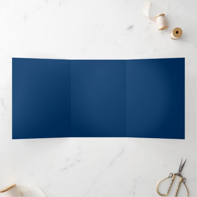 Mitternacht Blue Custom Trifold Einladung (Innenseite)