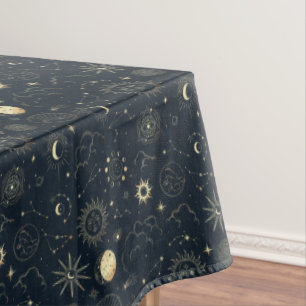 Mitternacht Blue Gold Star Konstellation Muster Tischdecke