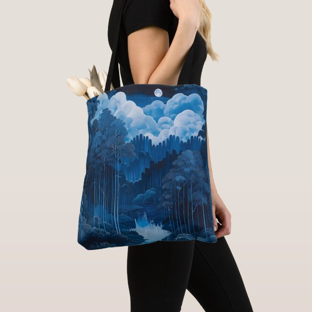 Mitternacht Blue Moon Forest Tasche (Von Nahem)