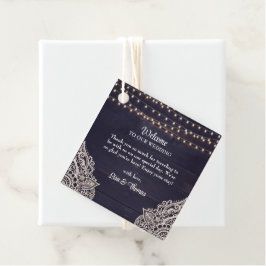 Mitternacht Blue Rustic Elegance Gastgeschenk Hoch Geschenkanhänger