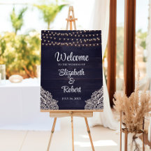 Mitternacht Blue Rustic Elegance Wedding Willkomme