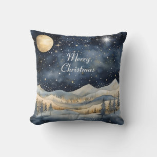 Mitternacht Blue Sky Starry Mounry Family Weihnach Kissen