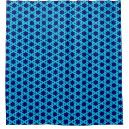 Mitternacht Blue Snowflakes Duschvorhang