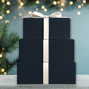 Mitternacht Blue Solid Geschenkpapier Set