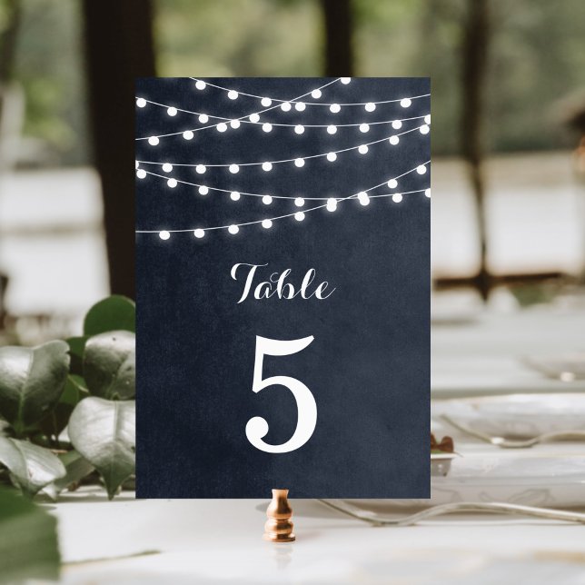 Mitternacht Blue String Lights Hochzeiten Tischnum Tischnummer (Von Creator hochgeladen)