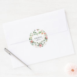 Mitternacht Blütenhandgemacht mit Liebe Herzblut Runder Aufkleber