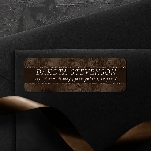 Mitternacht Bronze Romance | Satiny Grunge Damask (Von Creator hochgeladen)