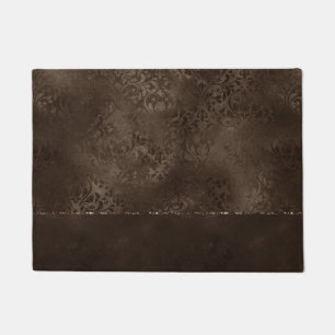 Mitternacht Bronze Romance Satiny Grunge Damask Fußmatte
